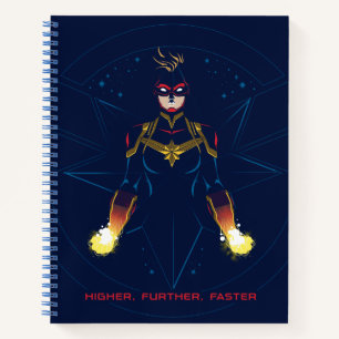 Avengers Captain Marvel Reflected Light Line Art Notebook