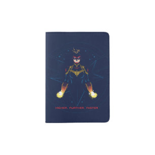 Avengers   Captain Marvel Reflected Light Line Art Passport Holder