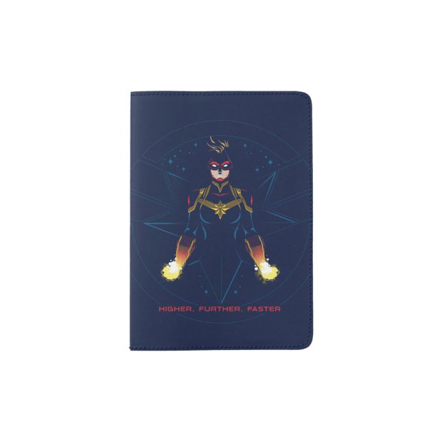 Avengers | Captain Marvel Reflected Light Line Art Passport Holder (Front)