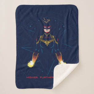 Avengers   Captain Marvel Reflected Light Line Art Sherpa Blanket