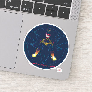Avengers   Captain Marvel Reflected Light Line Art Sticker