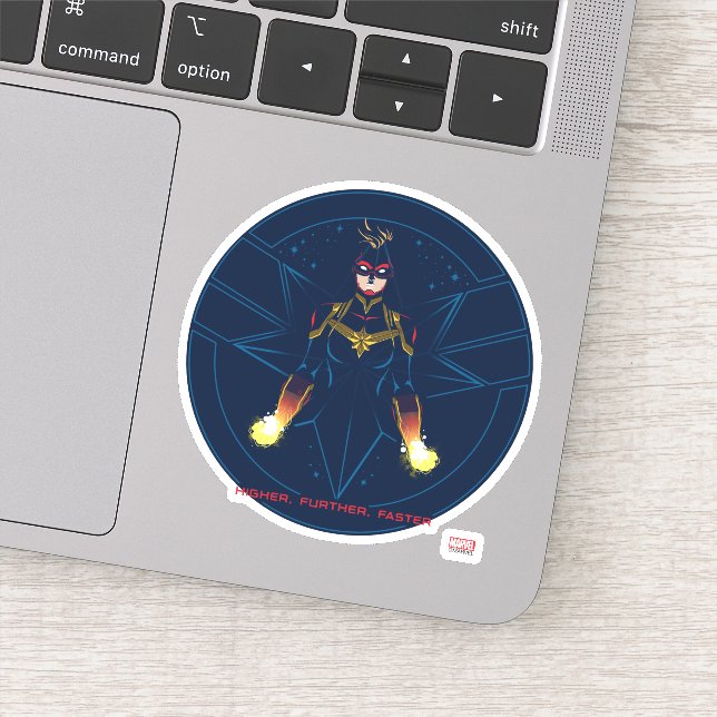 Avengers | Captain Marvel Reflected Light Line Art Sticker (Detail)