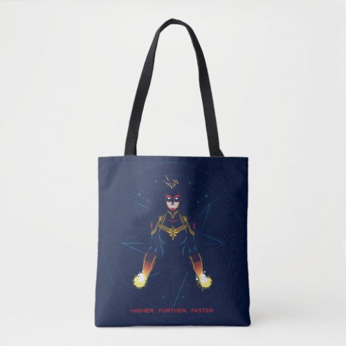 Avengers  Captain Marvel Reflected Light Line Art Tote Bag