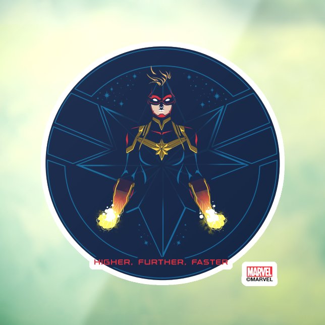 Avengers | Captain Marvel Reflected Light Line Art Window Cling (Sheet 3)