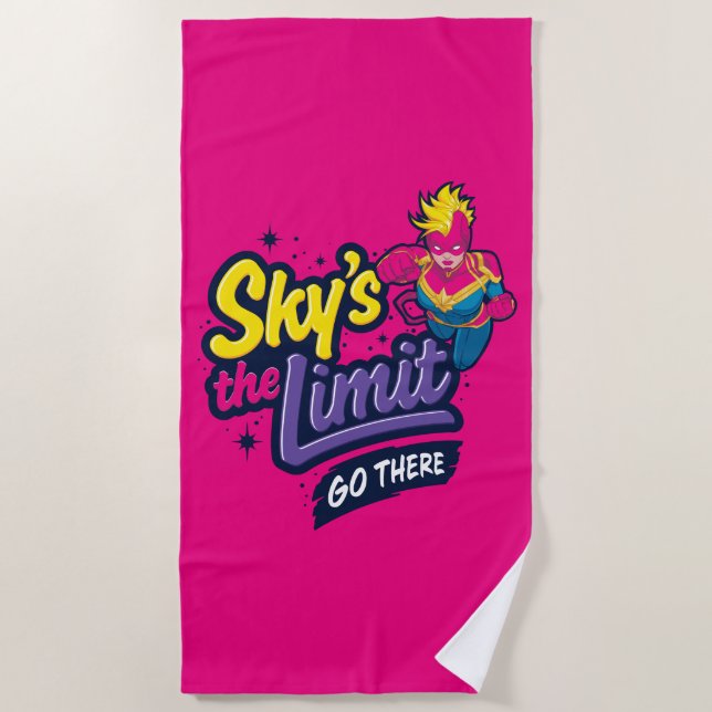 Avengers | Captain Marvel Sky's The Limit Graphic Beach Towel (Front)
