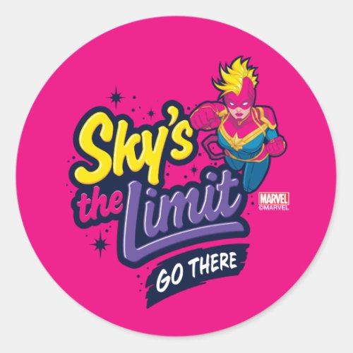 Avengers  Captain Marvel Skys The Limit Graphic Classic Round Sticker