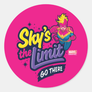 Avengers   Captain Marvel Sky's The Limit Graphic Classic Round Sticker