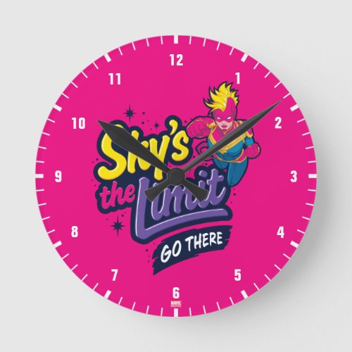 Avengers  Captain Marvel Skys The Limit Graphic Round Clock