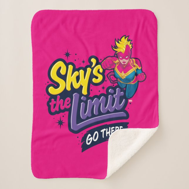 Avengers | Captain Marvel Sky's The Limit Graphic Sherpa Blanket (Front)