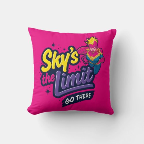 Avengers  Captain Marvel Skys The Limit Graphic Throw Pillow