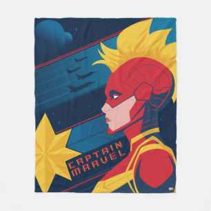 Avengers   Captian Marvel Outer Space Profile Art Fleece Blanket