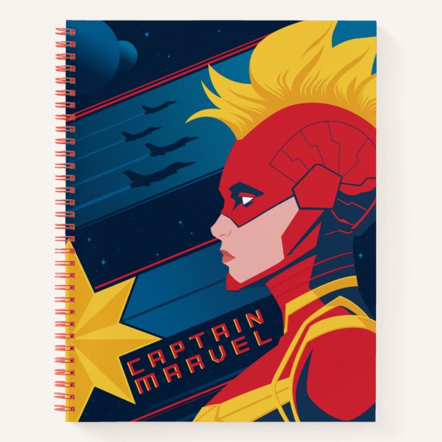 Avengers | Captian Marvel Outer Space Profile Art Notebook (Front)