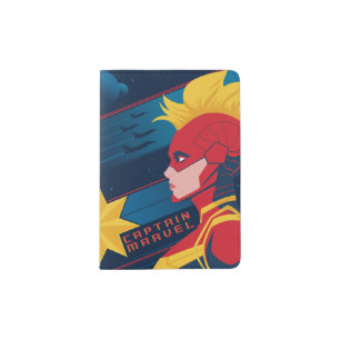 Avengers   Captian Marvel Outer Space Profile Art Passport Holder
