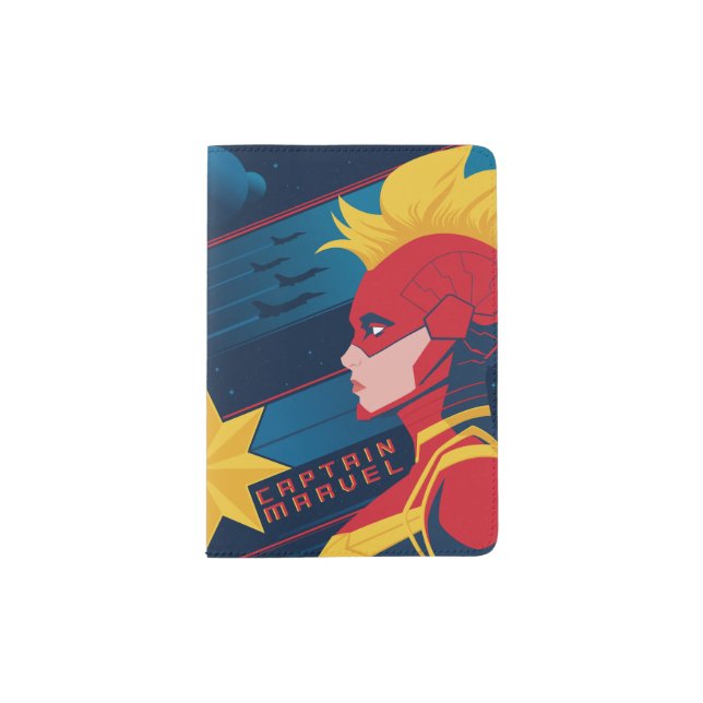 Avengers | Captian Marvel Outer Space Profile Art Passport Holder (Front)