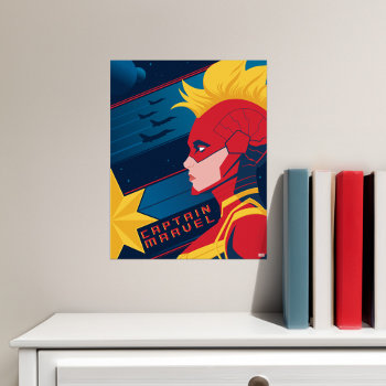 Avengers | Captian Marvel Outer Space Profile Art Poster by avengersclassics at Zazzle