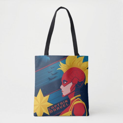 Avengers  Captian Marvel Outer Space Profile Art Tote Bag