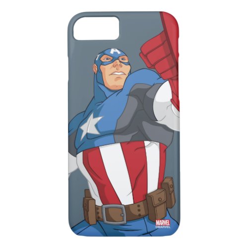 Avengers Cartoon Captain America Character Pose iPhone 87 Case