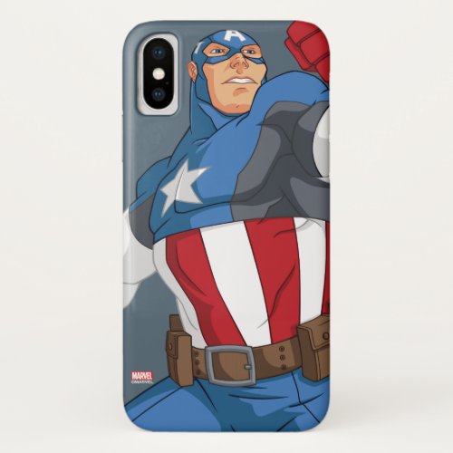 Avengers Cartoon Captain America Character Pose iPhone X Case