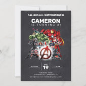 Avengers Chalkboard Birthday  Invitation (Front)