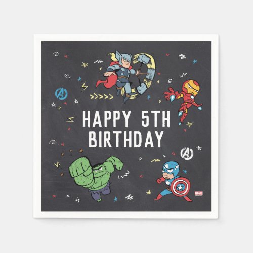 Avengers Chalkboard Birthday Napkins