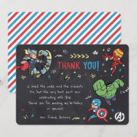 Avengers Chalkboard Birthday Thank You