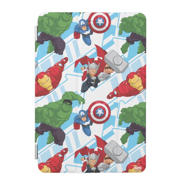 Avengers Character Action Kids Pattern iPad Mini Cover (Front)