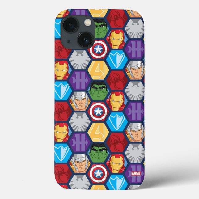 Avengers Character Faces & Logos Badge Case-Mate iPhone Case (Back)