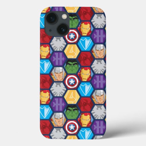 Avengers Character Faces  Logos Badge iPhone 13 Case