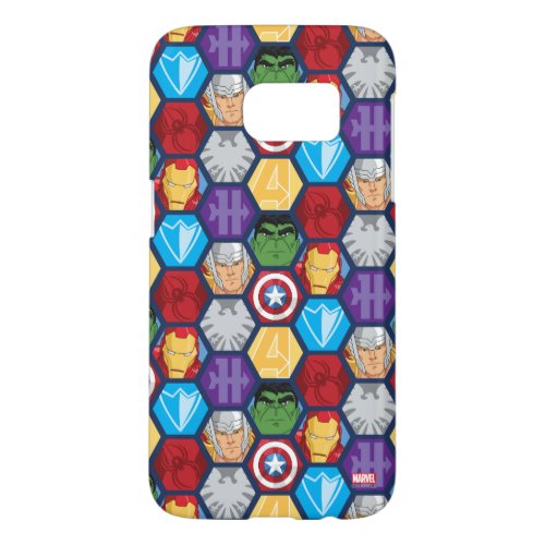 Avengers Character Faces  Logos Badge Samsung Galaxy S7 Case