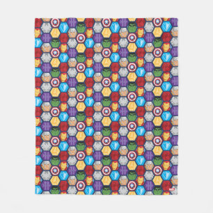 Avengers Character Faces & Logos Badge Fleece Blanket