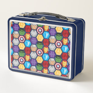 Avengers Character Faces & Logos Badge Metal Lunch Box