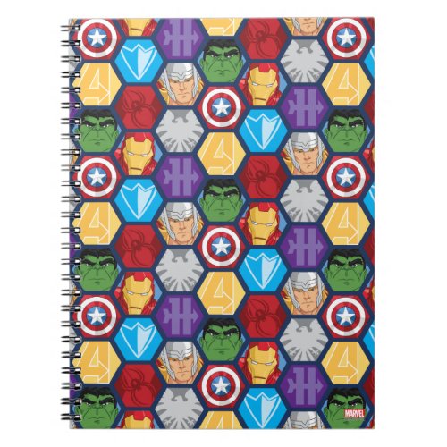 Avengers Character Faces  Logos Badge Notebook