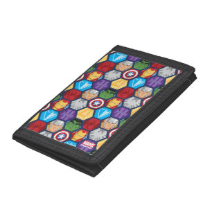 Avengers Character Faces & Logos Badge Trifold Wallet