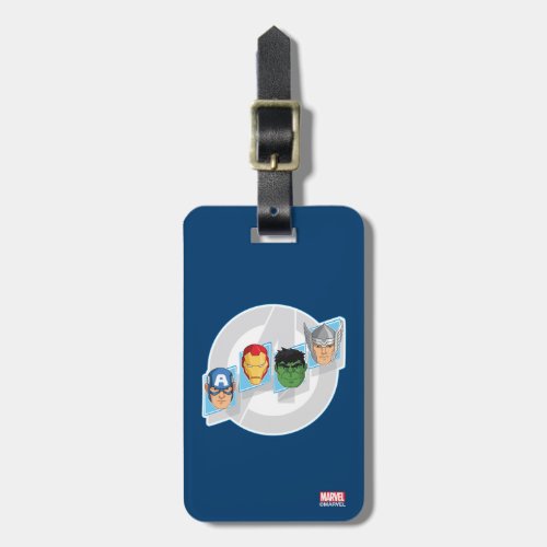 Avengers Character Faces Over Logo Luggage Tag