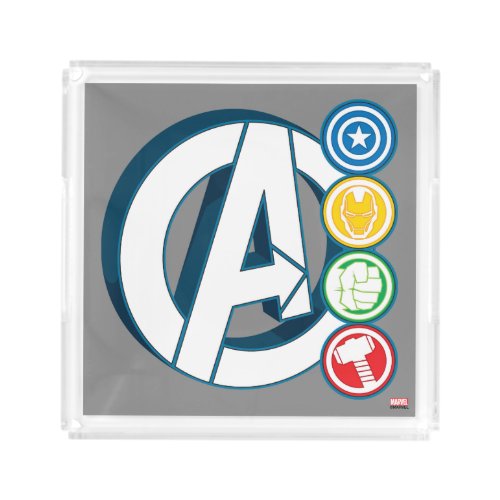 Avengers Character Logos Acrylic Tray