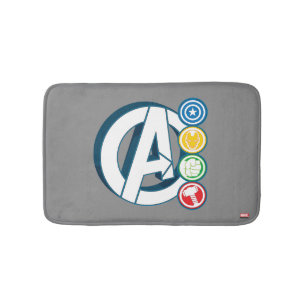 Avengers Character Logos Bath Mat