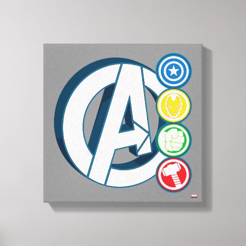 Avengers Character Logos Canvas Print