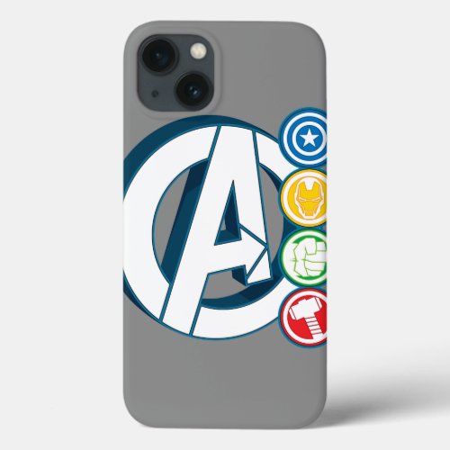 Avengers Character Logos iPhone 13 Case