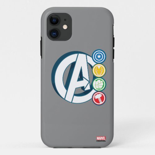 Avengers Character Logos iPhone 11 Case