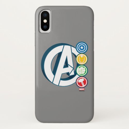 Avengers Character Logos iPhone X Case