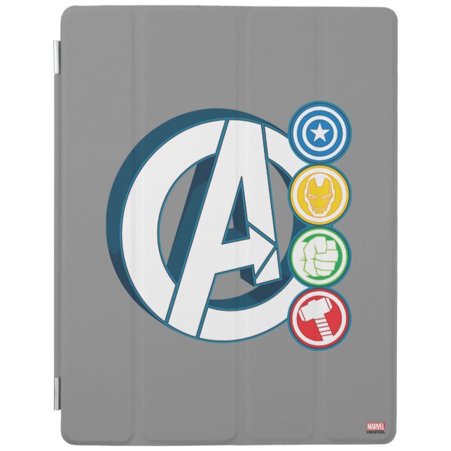 Avengers Character Logos iPad Smart Cover (Front)