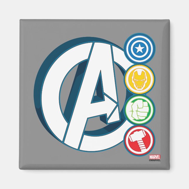Avengers Character Logos Magnet (Front)
