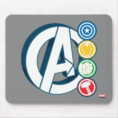 Avengers Character Logos Mouse Pad