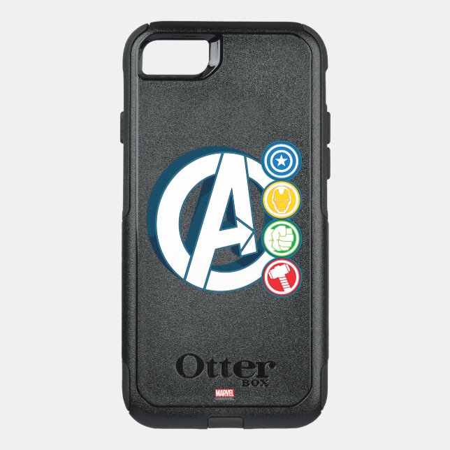 Avengers Character Logos Otterbox iPhone Case (Back)