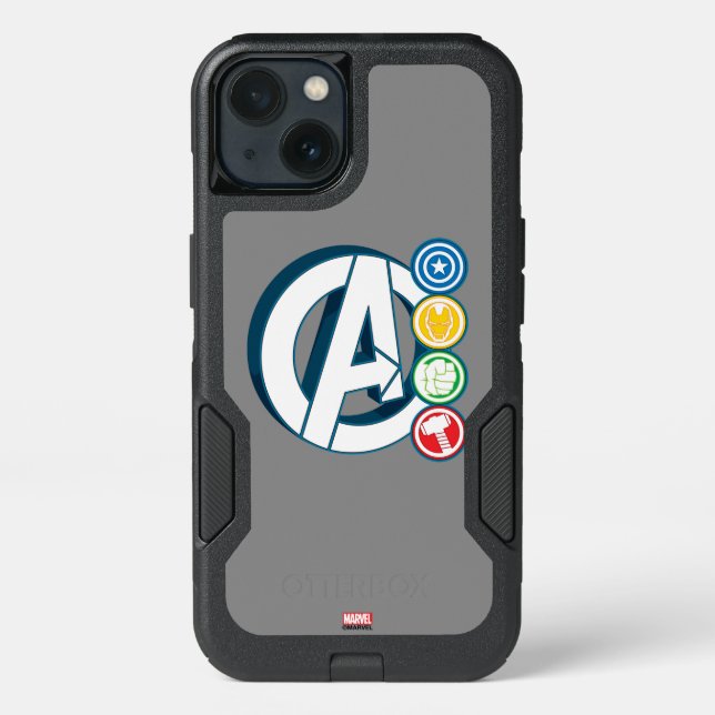 Avengers Character Logos Otterbox iPhone Case (Back)