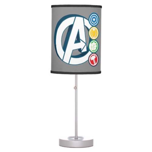 Avengers Character Logos Table Lamp