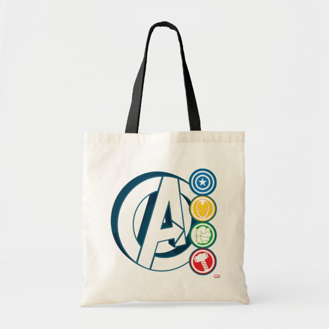 Avengers Character Logos Tote Bag (Front)