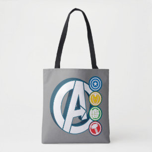 Avengers Character Logos Tote Bag