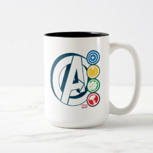 Avengers Character Logos Two-Tone Coffee Mug
