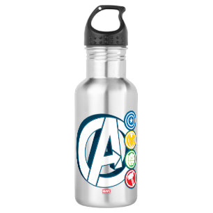 Avengers Character Logos Water Bottle